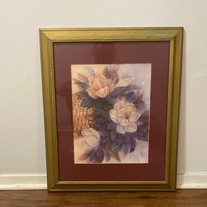 Floral Art Print in Gold Frame